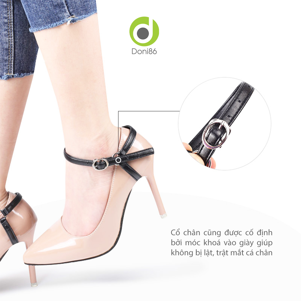 Quai giày chữ Y giúp chống tuột, rớt gót khi mang giày cao gót, dép cao gót - Doni - DOPK51