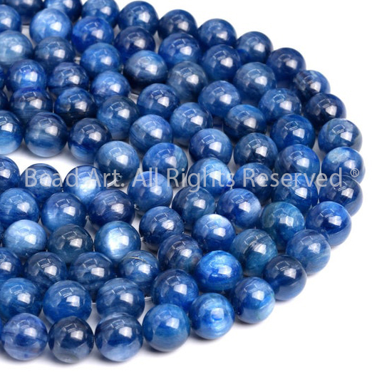 10MM Đá Kyanite Tự Nhiên Xanh Dương AA, Đá Phối Vòng Tay Phong Thuỷ, Làm Trang Sức, Chuỗi hạt , Mệnh Thuỷ, Mộc - Bead Art