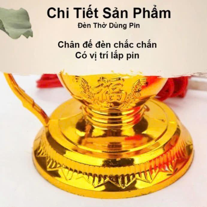 Cặp Đèn Thờ Vĩnh Cửu Sử Dụng Pin - Combo 2 Đèn Bàn Thờ Đẹp, Tôn Nghiêm Decor Decor Phòng Trang Trí Nhà