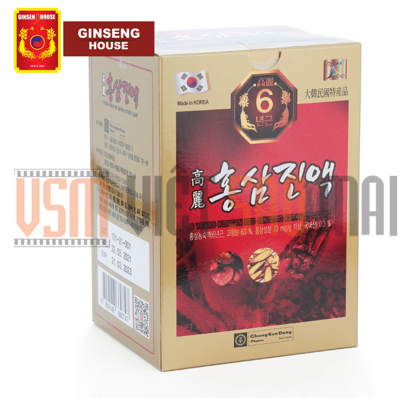 Thực Phẩm Chức Năng Chong Kun Dang Nước Hồng Sâm 6 Năm - 6 Years Korean Red Ginseng Eextract Liquid (70ml x 30 gói)