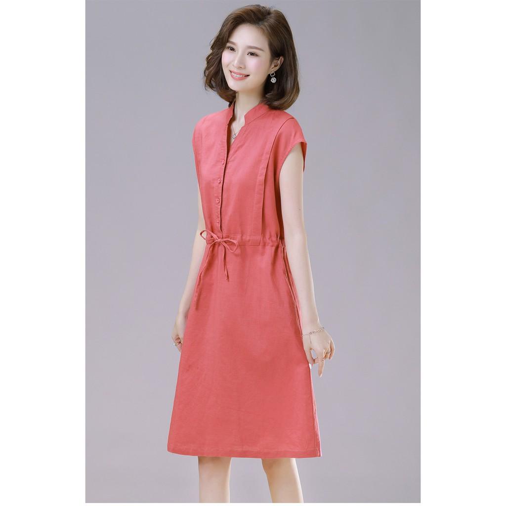 ĐẦM SUÔNG CỔ CHỮ Y PHỐI NẸP CAO CẤP - DS115
