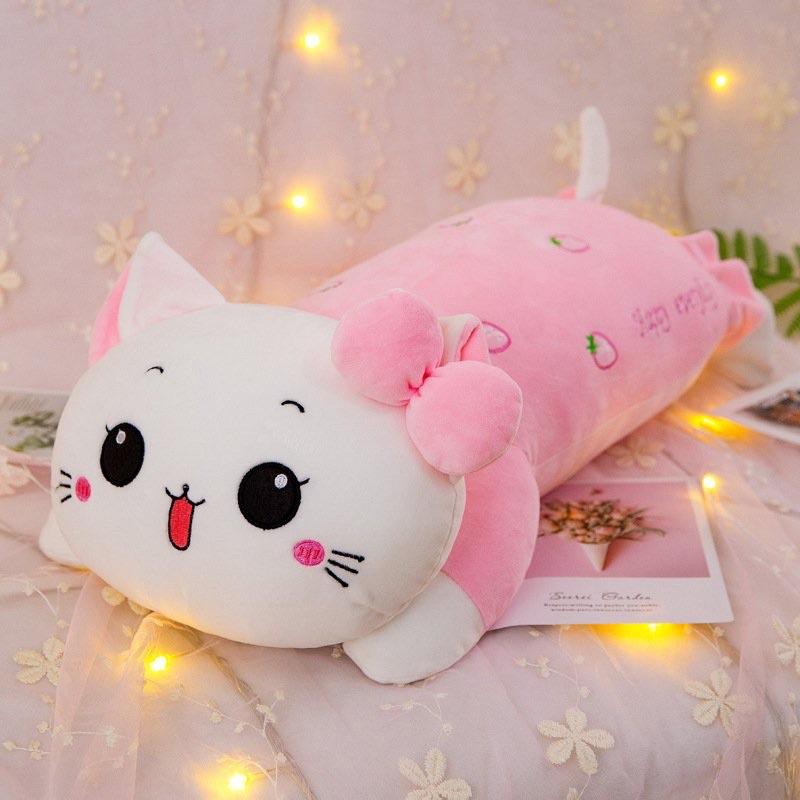 Gấu Bông Mèo Kitty Nơ Dâu - Gối Ôm Gấu Bông Mina