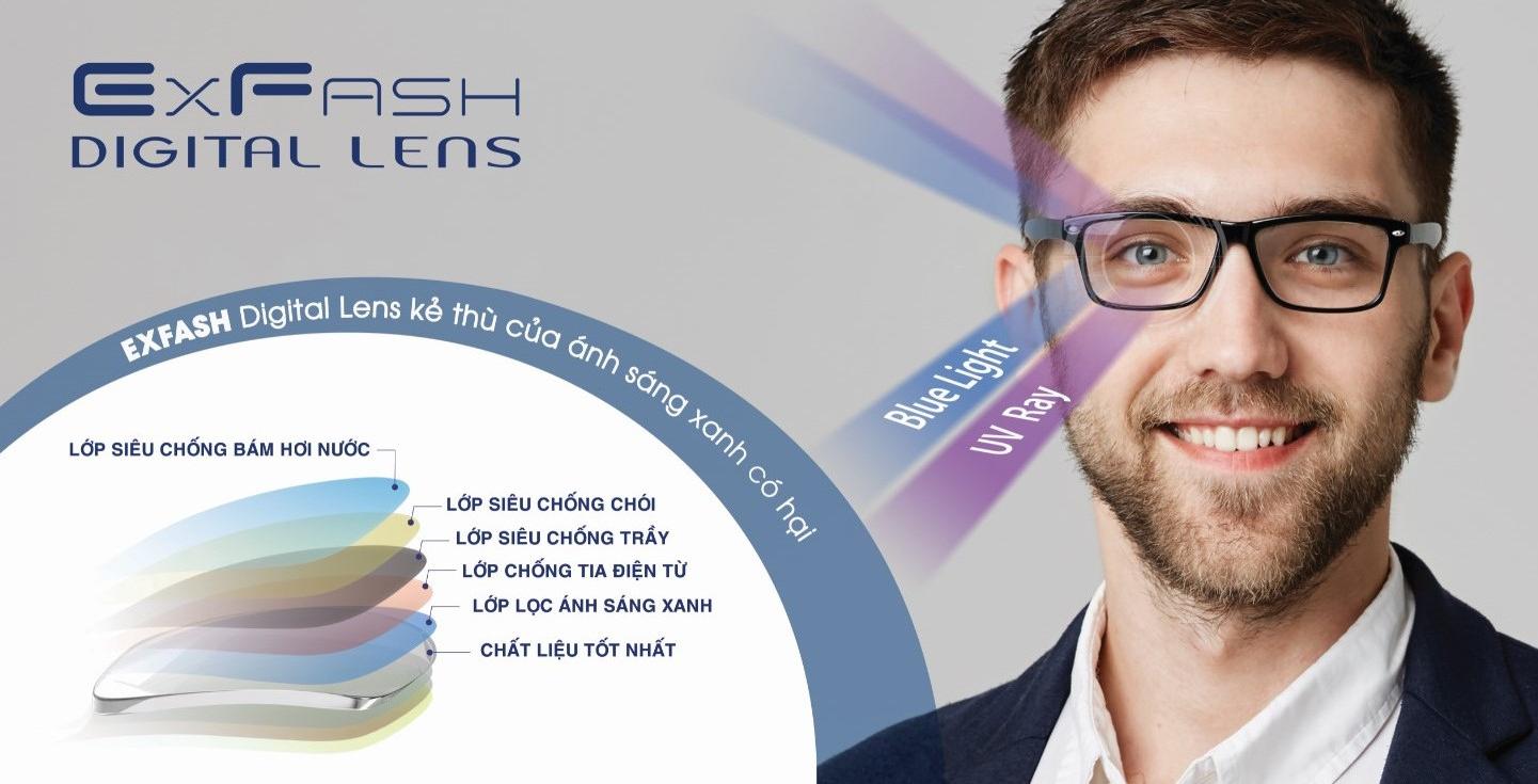 Tròng kính viễn EXFASH DIGITIAL LENS 1.67 SHMC 420UV (1 miếng)