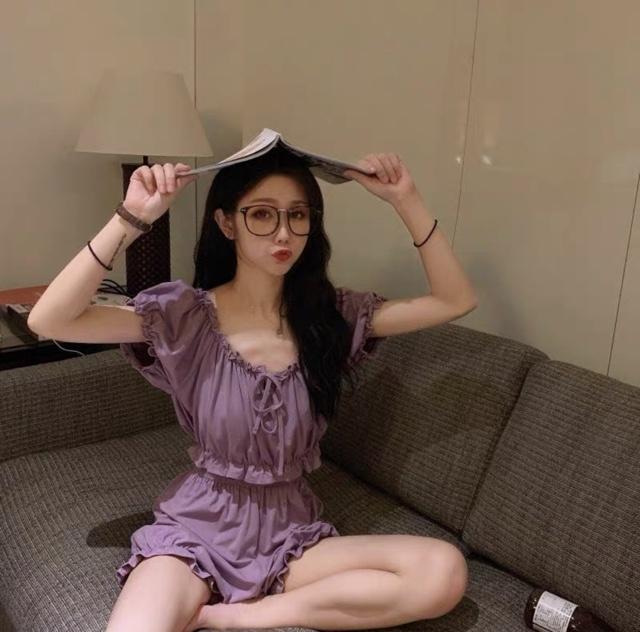 BỘ NGỦ CHUN XINH NỮ MẶC NHÀ TAY BỒNG NHÚN VAI SIÊU ĐẸP MÙA HÈ