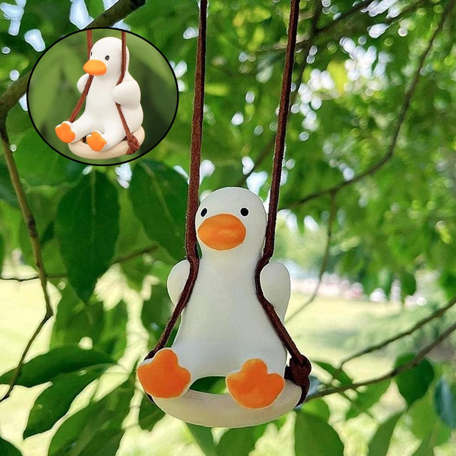 2 mảnh vịt vịt đu dây dễ thương, trang trí vịt trang trí xe, vịt vịt từ gương ô tô, cho phụ kiện trang trí