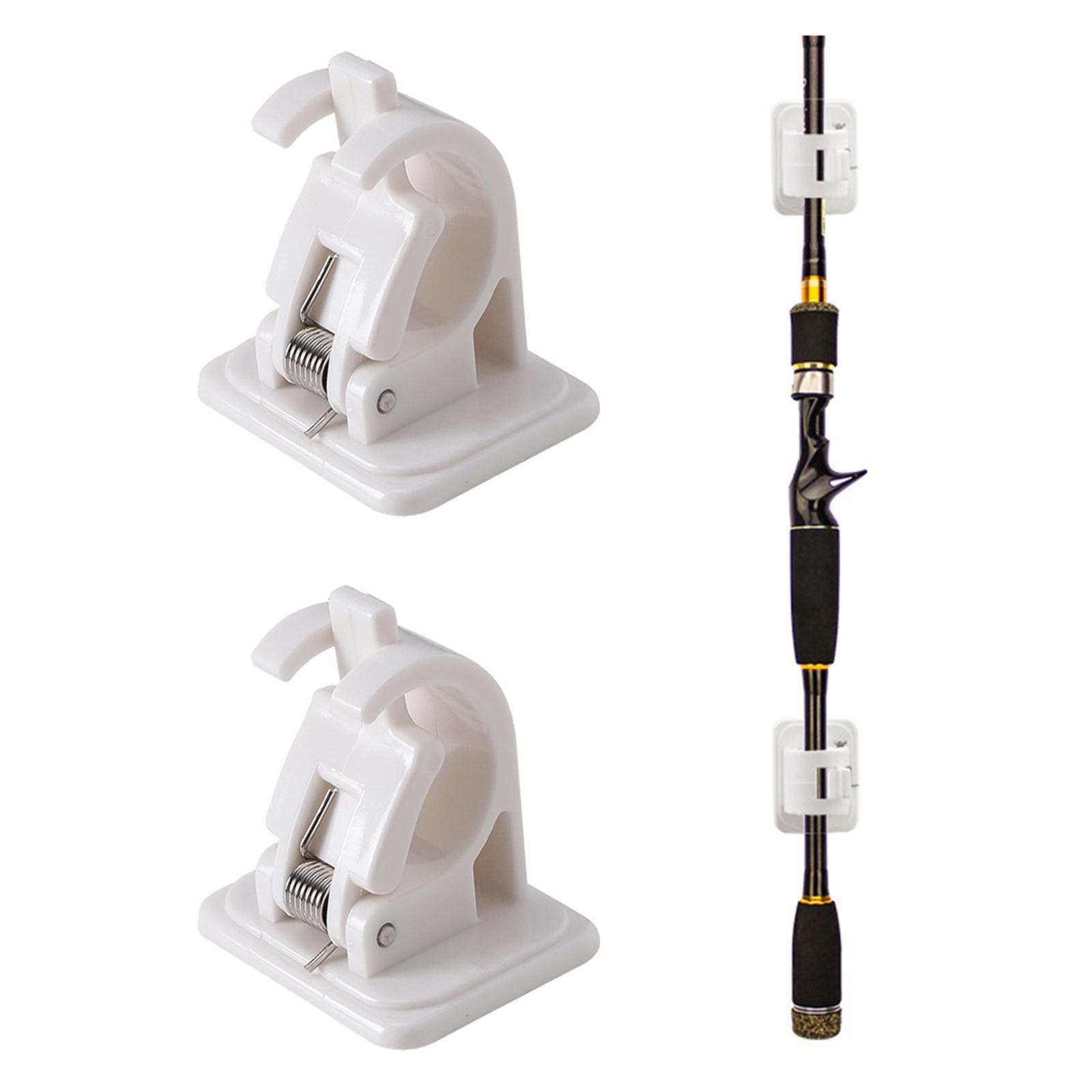 2pcs Fishing Rod Holder Adhesive Storage Rack Tip Clamps Holder