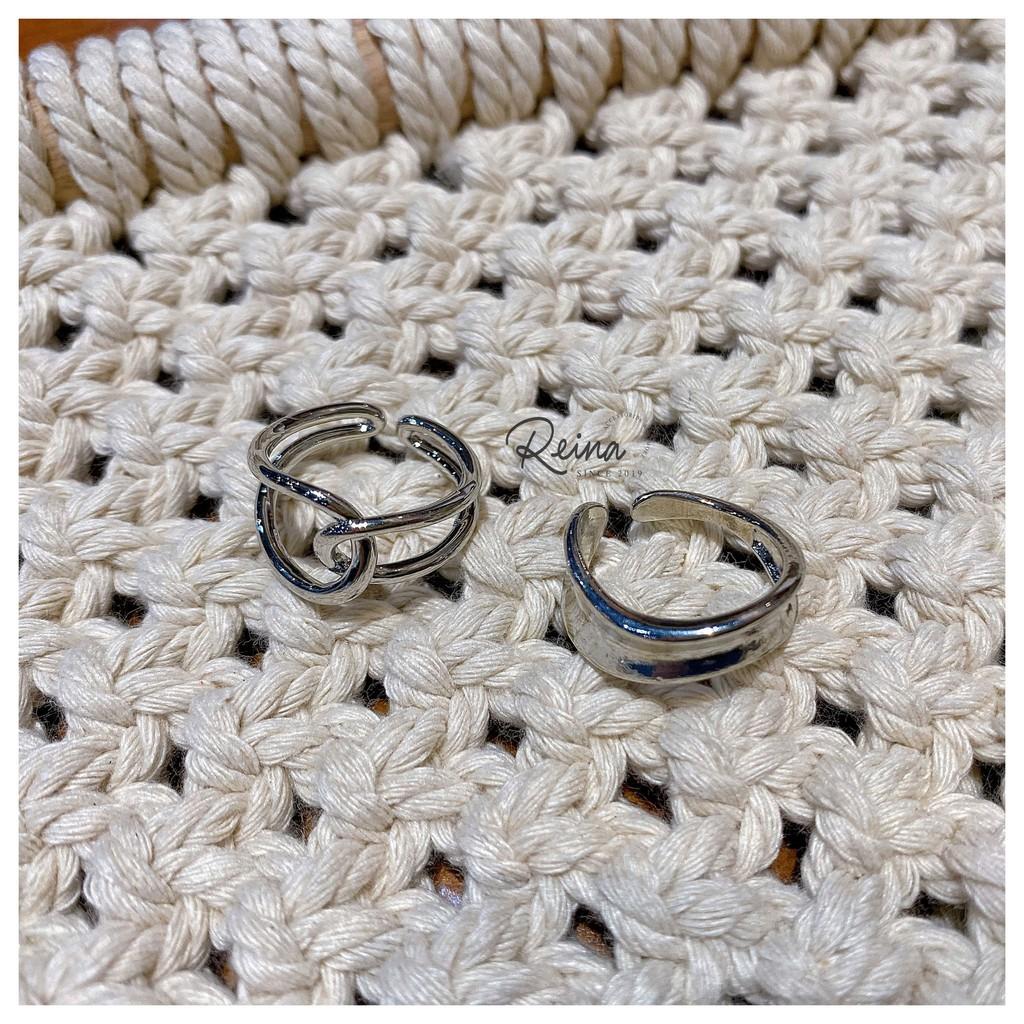 Set nhẫn nữ 2 món phong cách Hàn Quốc thiết kế vòng xoắn rỗng cá tính Reina