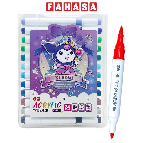 Hộp 24 Bút Vẽ Acrylic Marker Kuromi - iiGEN IG5911