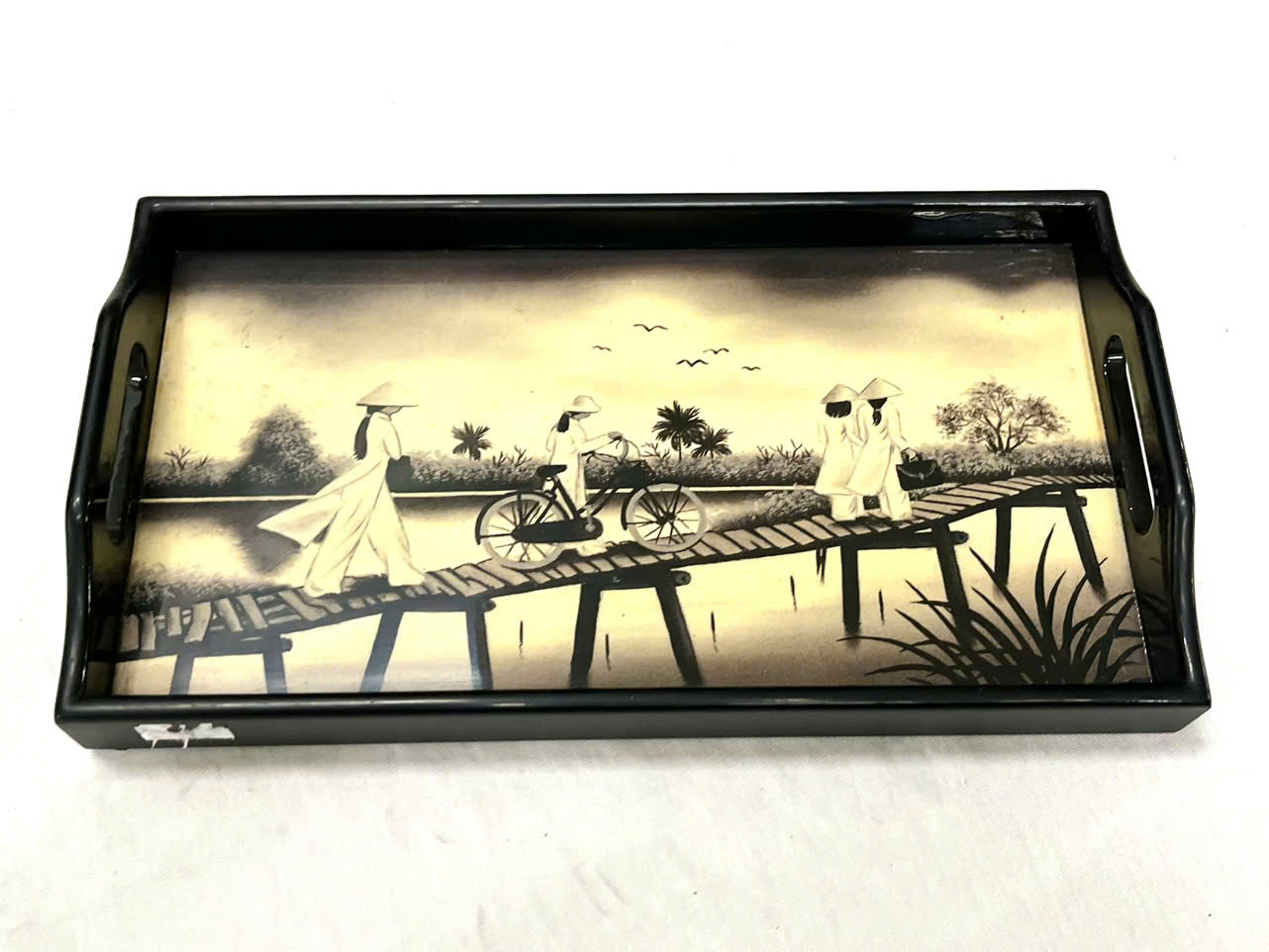 Khay sơn mài cao cấp KC11 size 27x15x2.5 cm đẹp mắt, sang trọng, quà tặng ý nghĩa