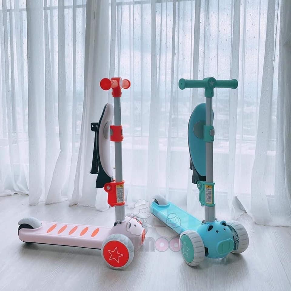 Xe trượt chòi chân Scooter Umoo cho bé 1-5 tuổi nâng hạ độ cao, bánh xe có đèn phát sáng