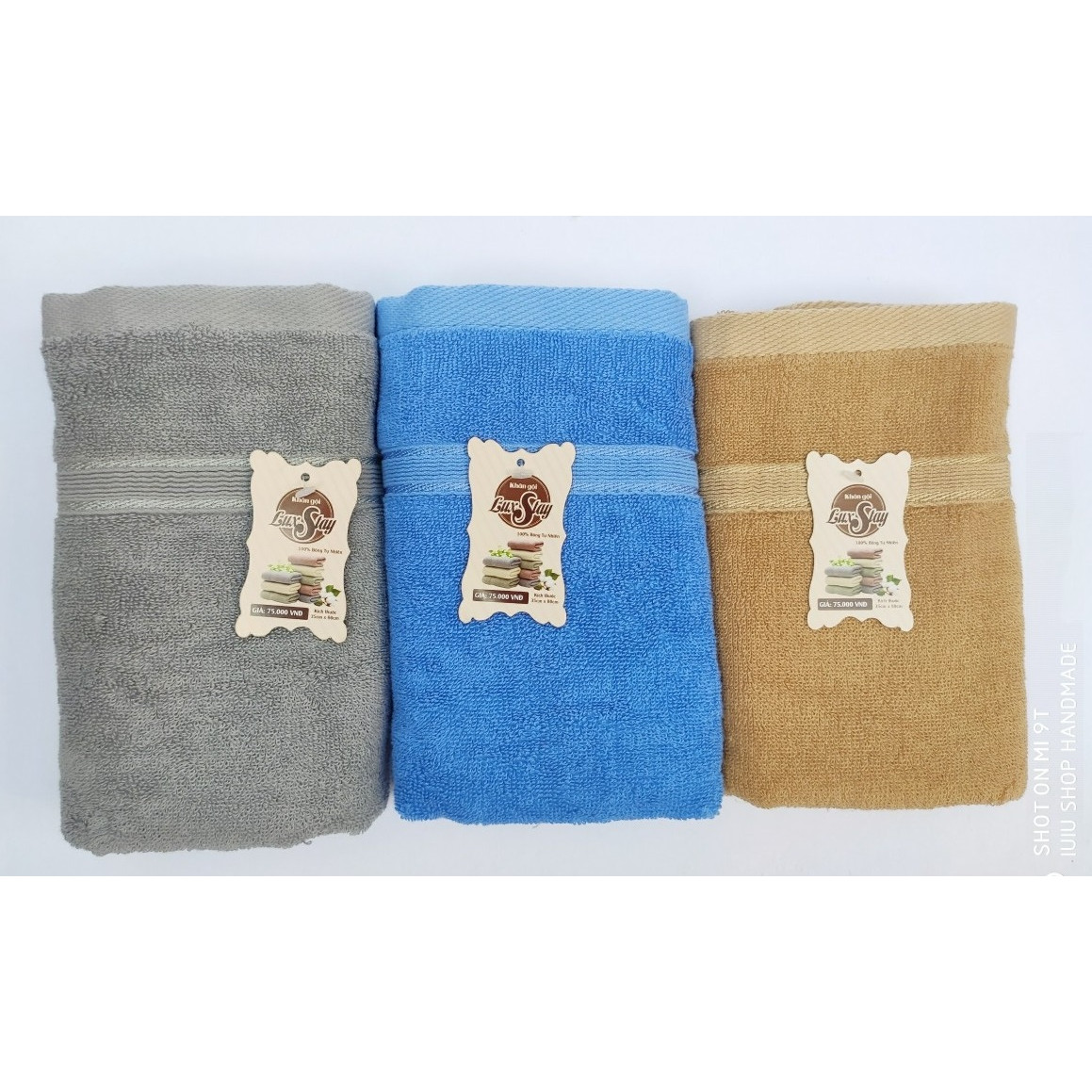 Combo 3 Khăn gội đầu, khăn quấn đầu kt 35x80cm dệt 100% cotton - màu ngẫu nhiên