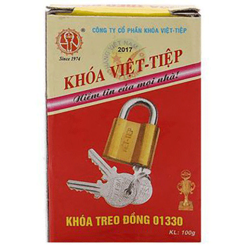 Ổ khóa cửa treo Việt Tiệp đồng vàng 01330 / 1466/38M / 0145M / 1466/52M / 0163M / 1466/66M chất liệu làm từ đồng màu vàng, là loại khóa thông dụng hiện nay tại các hộ gia đình - Thuộc loại khóa treo chìa