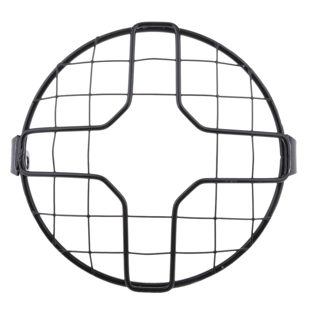 2 Pieces 175mm Metal Motorcycle Headlight Grill Guards Headlamp Covers