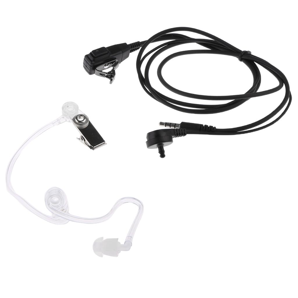 3.5mm Jack  Acoustic Tube Earpiece Headset with PTT and Mic For Phones