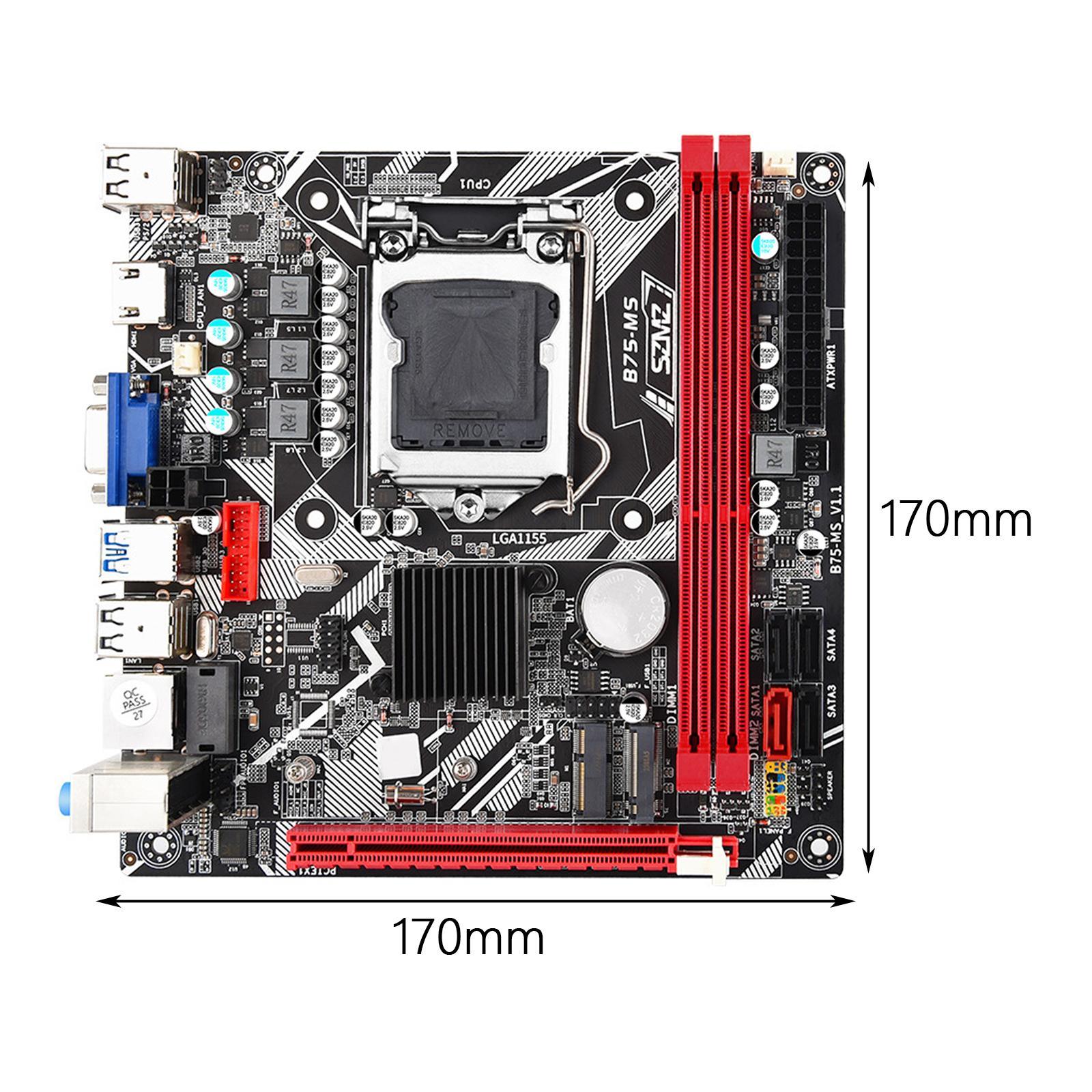 B75 Computer Motherboards Mainboard 3*SATA2.0 2*DDR3 USB3.0 SATA3.0 16GB Support M.2 WiFi M.2 Universal Laptop Motherboard LGA 1155