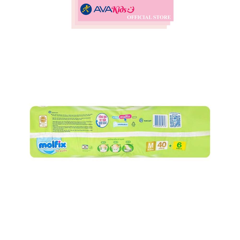 Tã quần Molfix thiên nhiên size M 40 + 6 miếng (6 - 11 kg)