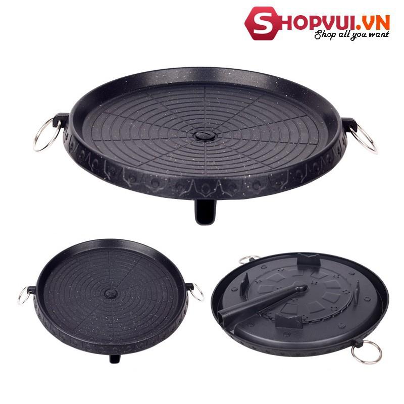 chảo nướng thịt BBQ Hàn Quốc size lớn 32cm mặt đá chống dính cao cấp