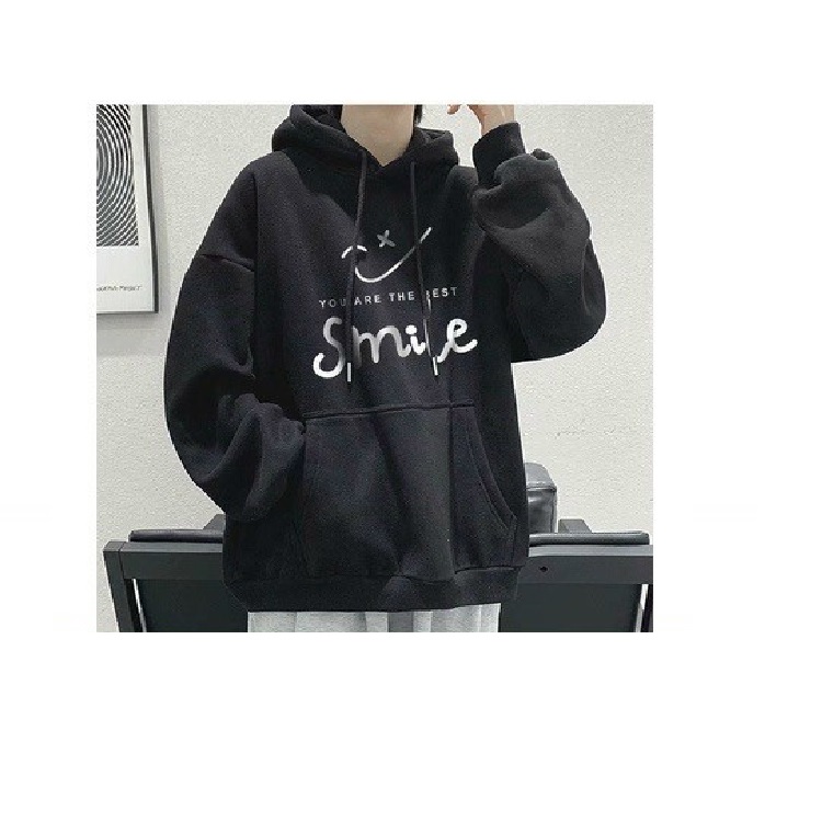 Áo Hoodie Chui Đầu Cho Nam Nữ Áo Nỉ Ngoại Cỡ Hàn Quốc Thời Trang Rộng In Dài Tay Cộng, Áo hoodie weater form rộng Smile màu phong cách hip hop cho cặp đôi in mặt cười simple thời trang