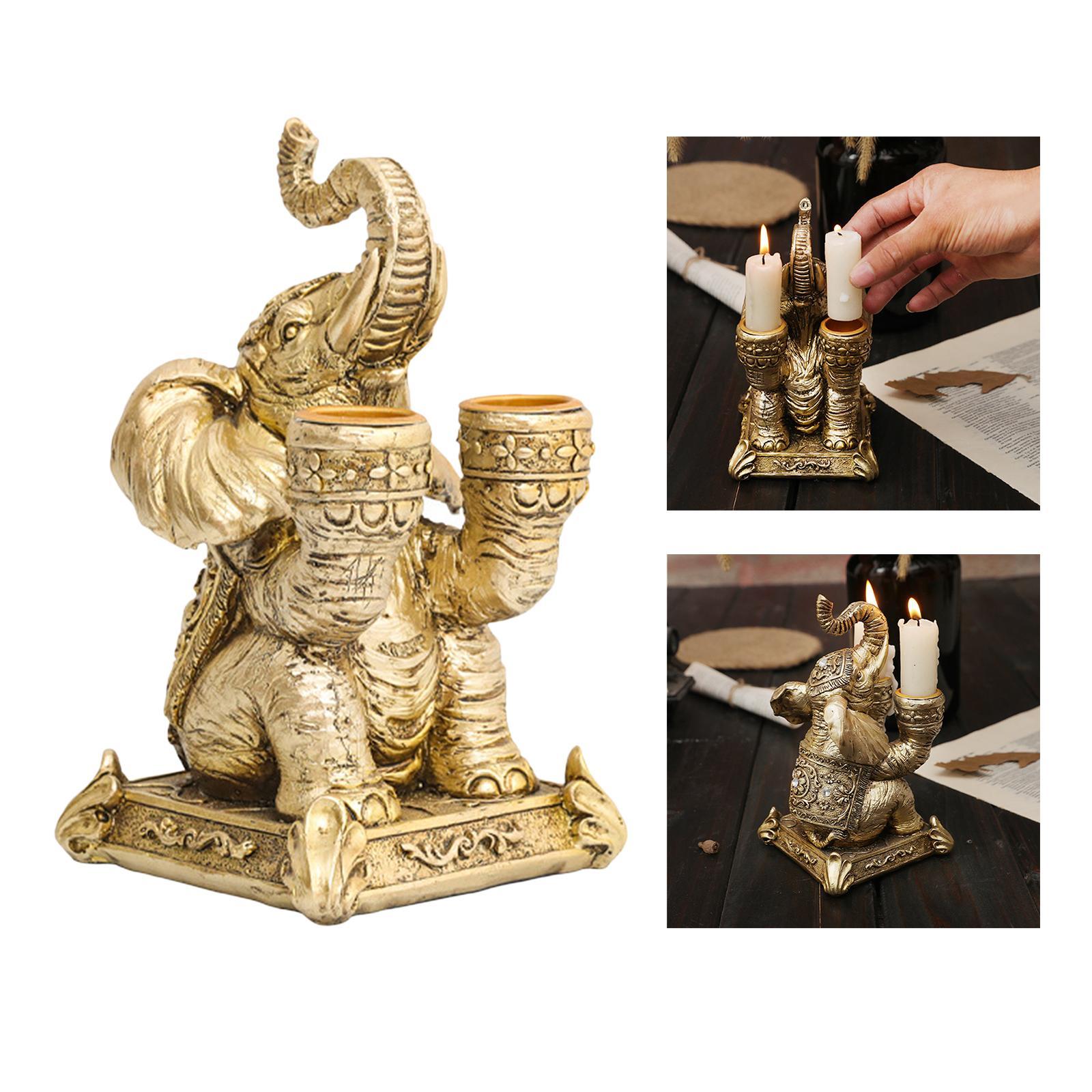 Figurine Candlestick Pillar Candle Holder Desktop Decorative Stand