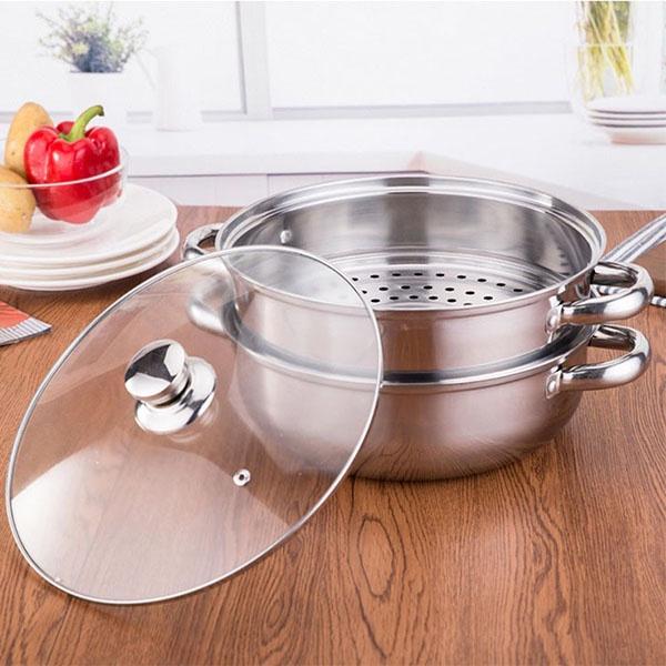 Nồi Xửng Hấp Inox 2 Tầng Đa Năng Cao Cấp Siêu Tiện Lợi