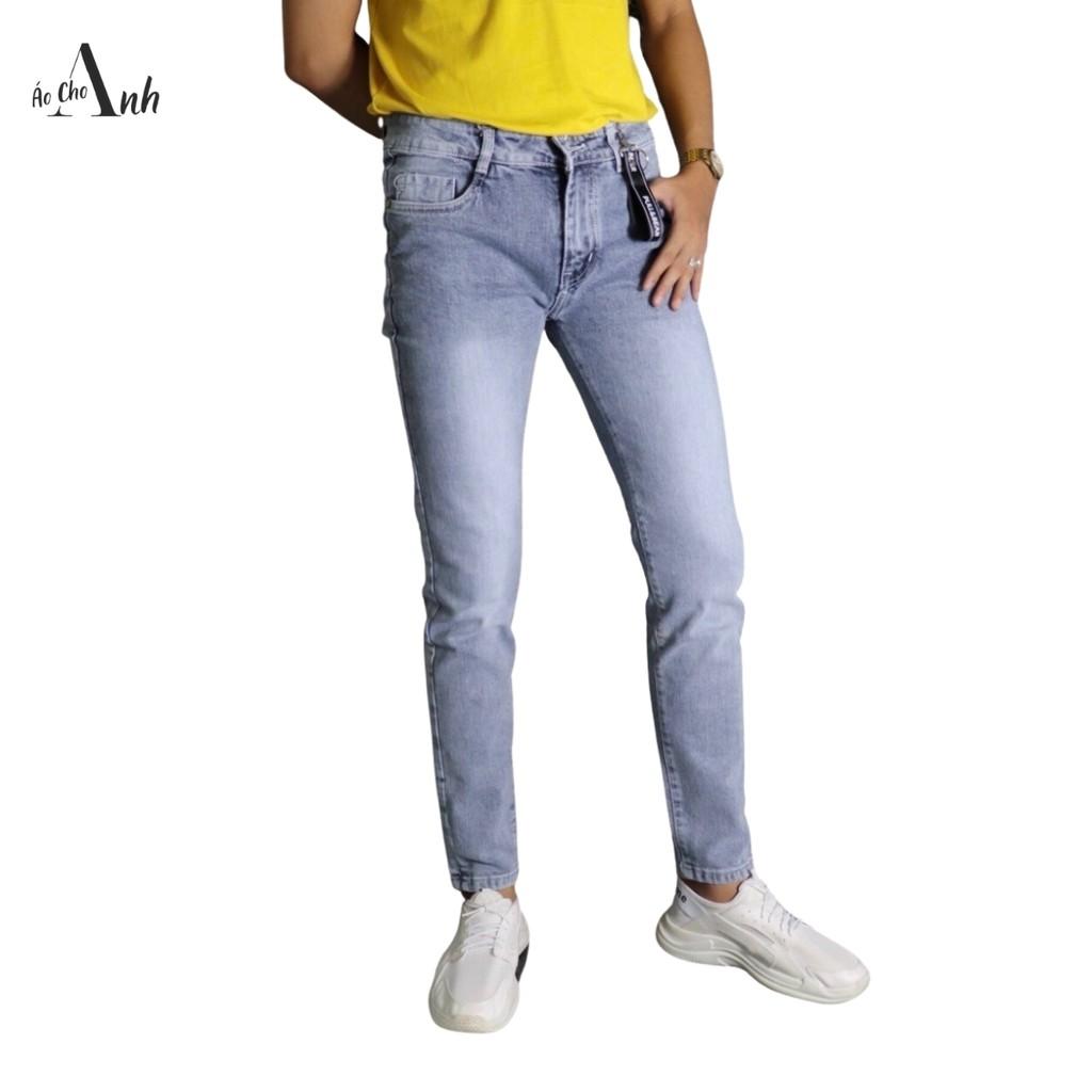 Quần jean nam cạp cao giấu bụng tốt baggy BASIC nhiều màu freesize vải xuất xịn - Q016