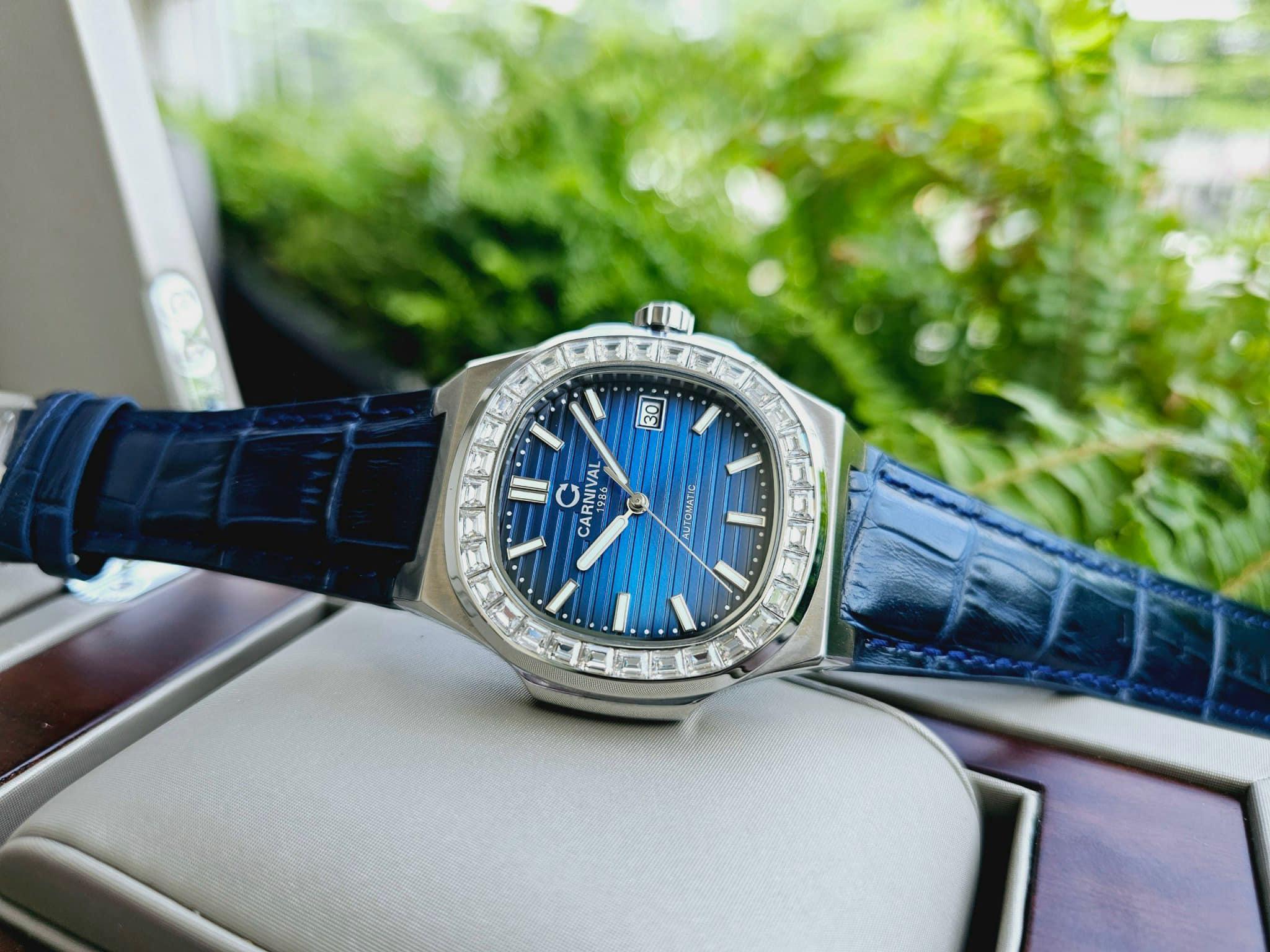 Đồng Hồ Nam Dây Da Carnival Nautilus G8108.304.034 Automatic - Kính Sapphire - Size 41mm - Carnival 8108G-VT-MXANH