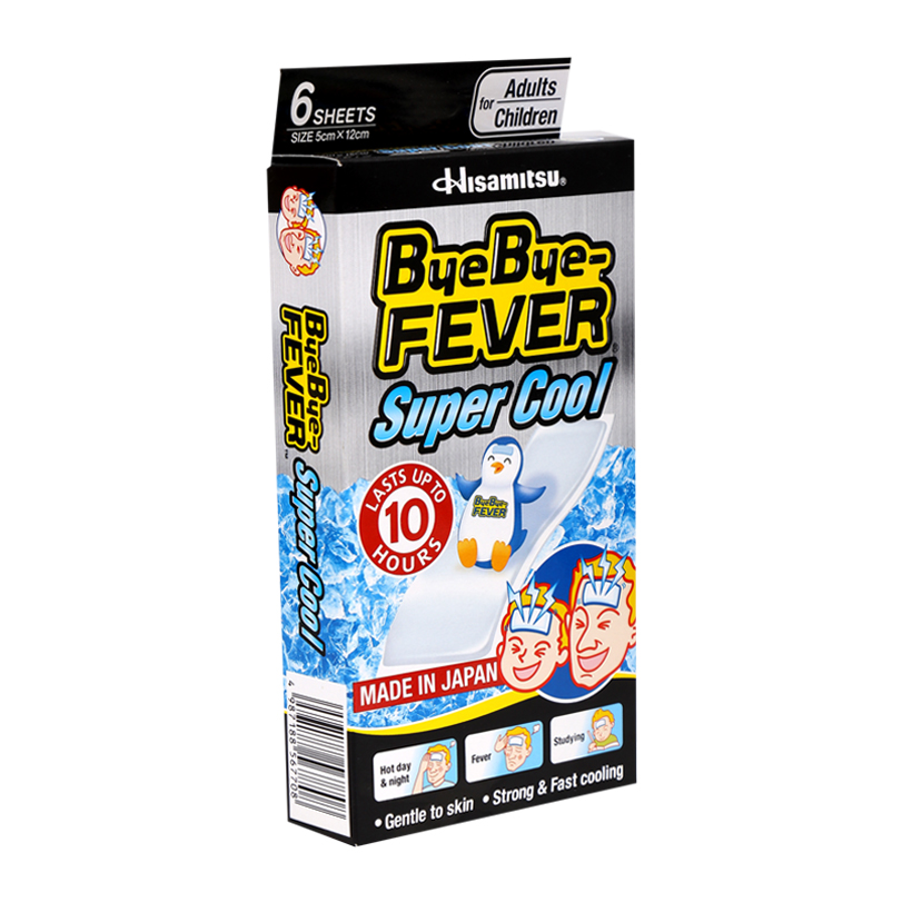 Miếng dán hạ sốt Bye Bye Fever Super Cool (Hộp 6 miếng)