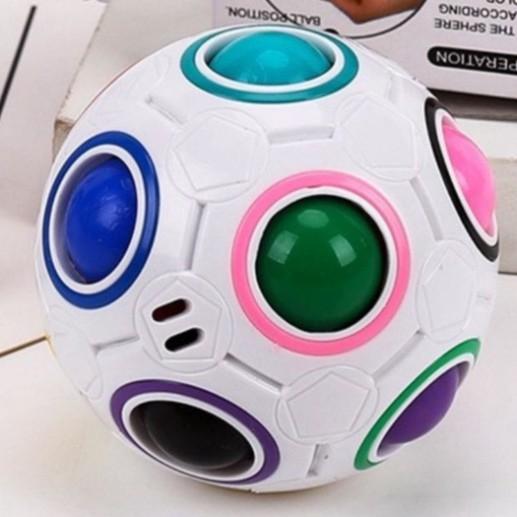 Football fidget cube quả bóng UFO ma thuật màu sắc cầu vồng 7cm, rèn luyện trí não cho bé Rubik Biến Thể quả bóng