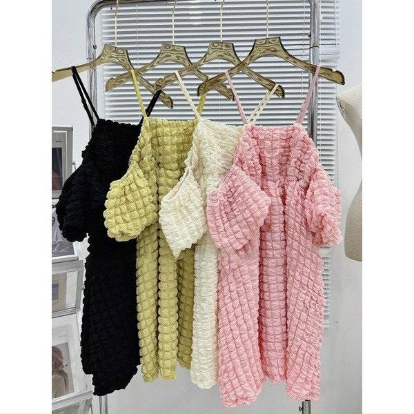 Đầm Thun Xốp Dáng Xòe Tiểu Thư Cách Điệu Thời Trang Thiết Kế Sang Trọng Cho Các Nàng