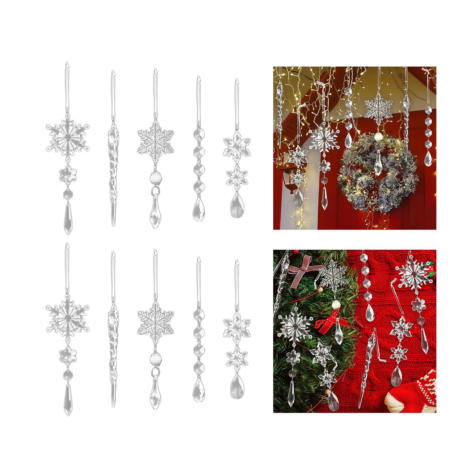 Christmas Party Decoration DIY Transparent Clear Acrylic Snowflake Ornaments