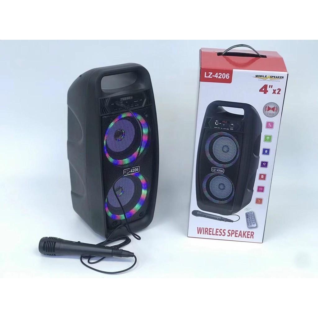 Loa Karaoke Bluetooth LZ-4206 Công Suất Lớn Âm Thanh Khuếch Đại Gấp Nhiều Lần,Có Tặng Kèm Míc Có Dây