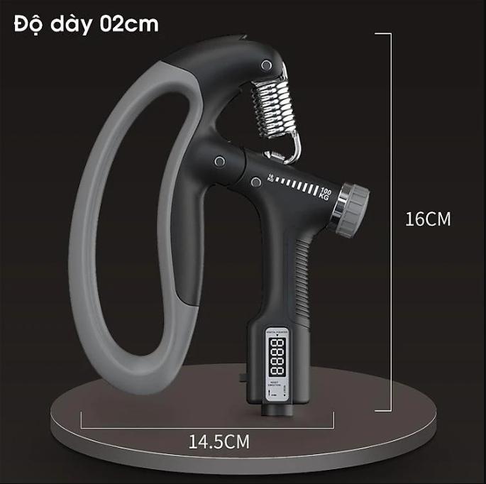 Kìm bóp tay tập gym điều chỉnh lực 100kg dụng cụ bóp tay có đếm số lò xo hỗ trợ hiệu quả tập cơ ngón tay SP082