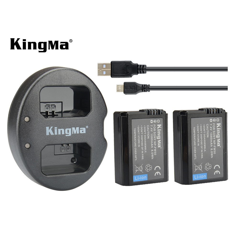 2 pin 1 sạc Kingma cho Sony NP-FW50, Hàng chính hãng