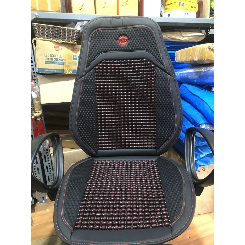 Áo ghế, tấm lót ghế Hạt gỗ cao cấp(3 chi tiết) - chống nóng, chống trượt - dùng cho ô tô, xe hơi, văn phòng