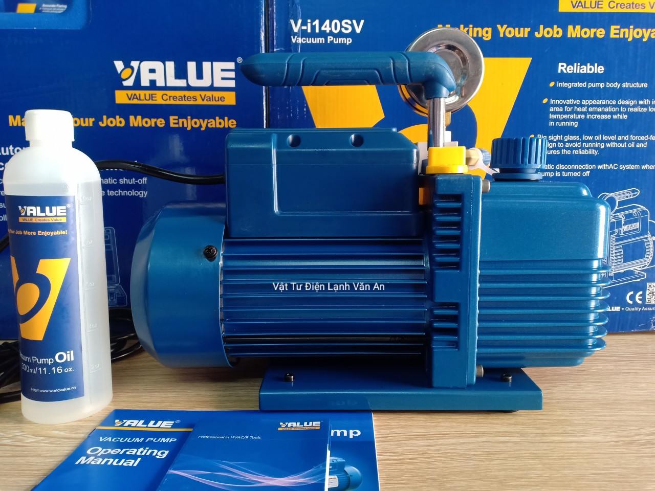 Máy hút chân không VALUE 3.5 CFM V-I140SV-có đồng hồ báo áp