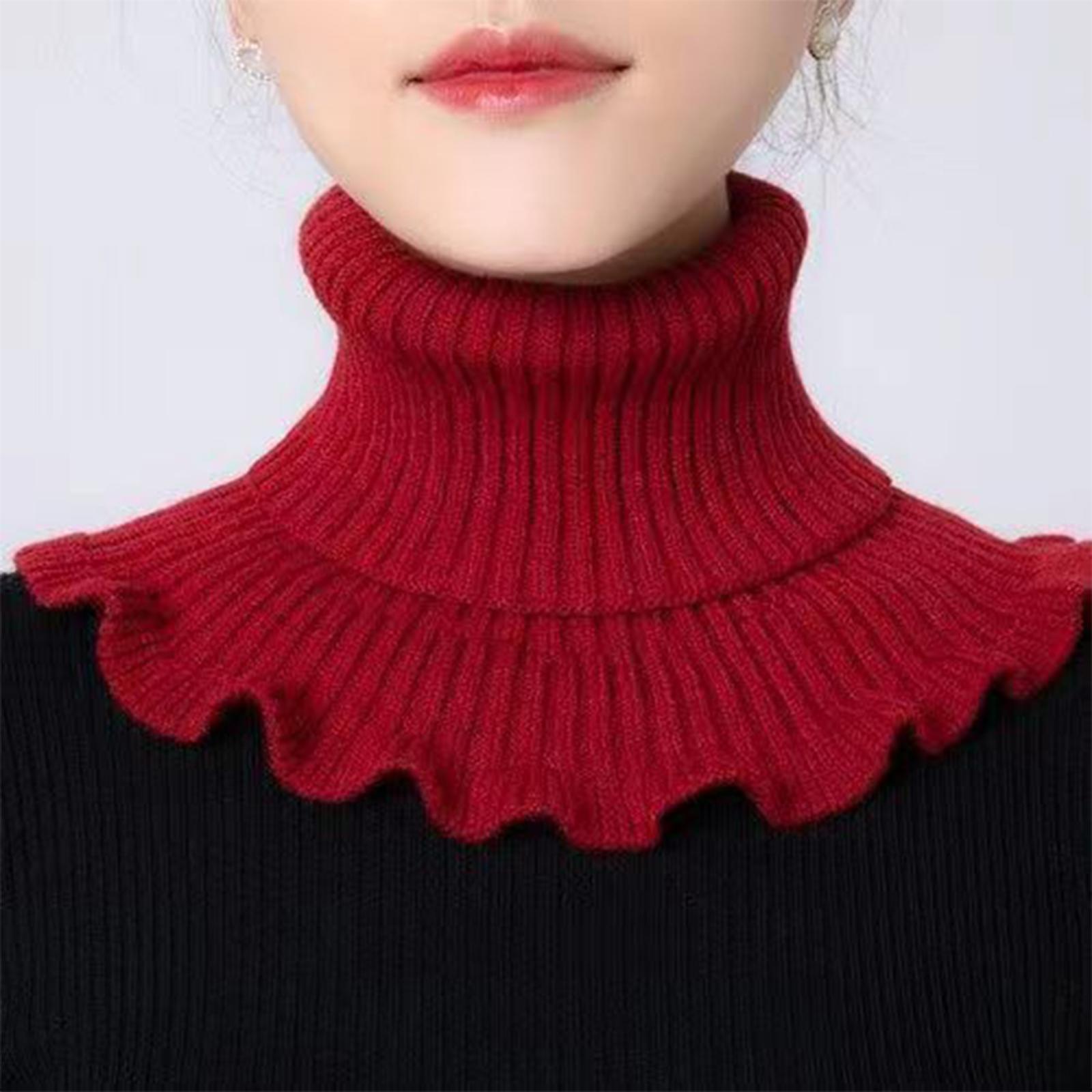 Women Turtleneck Knit Neck Warmer Scarf Quality Fabric Windproof