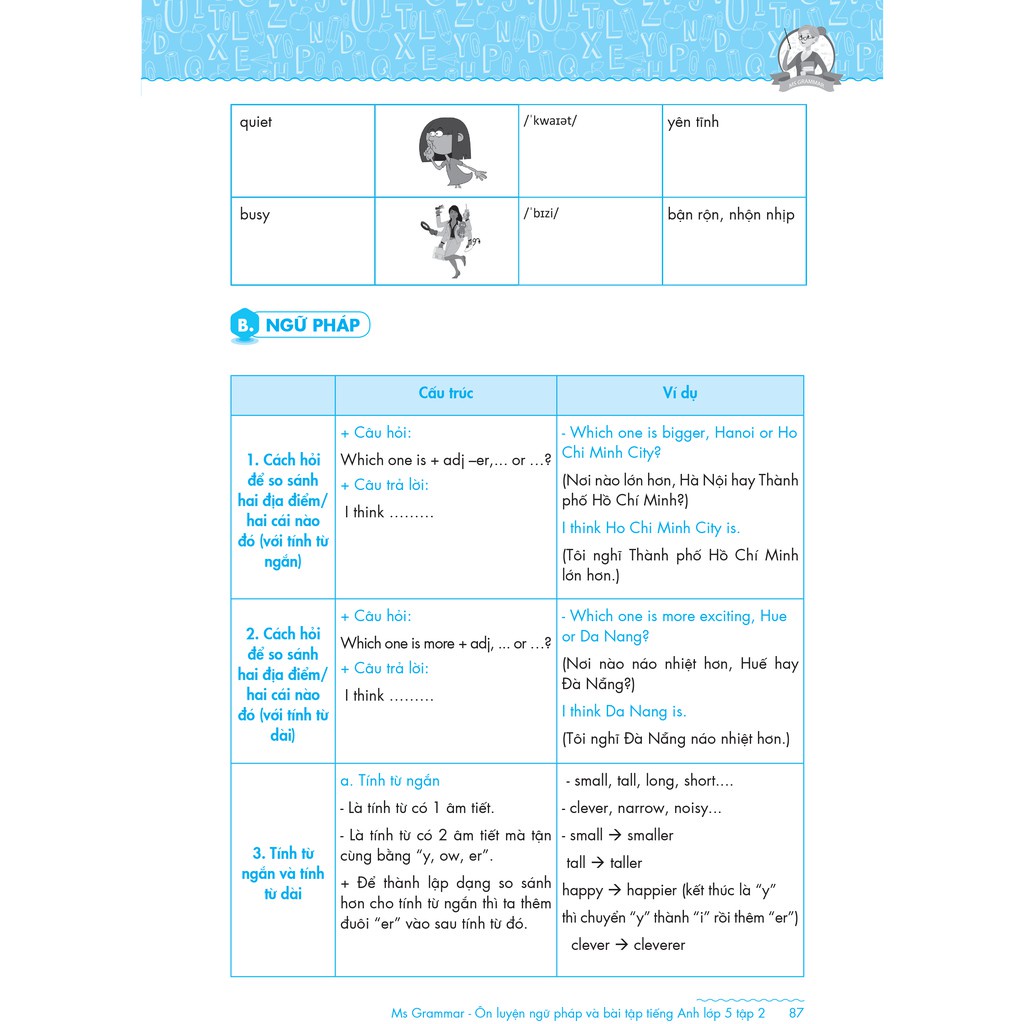 Ms Grammar Ôn luyện Ngữ pháp và Bài tập tiếng Anh lớp 5 tập 2