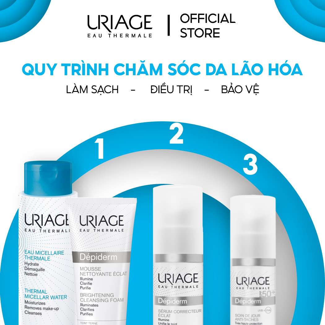 Kem chống nắng làm đều màu da, dưỡng sáng URIAGE DÉPIDERM SPF50+ SOIN DE JOUR ANTI-TACHES 30ml