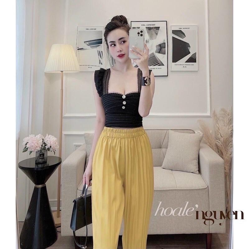Áo 2 dây bản to bèo khoá sau lưng