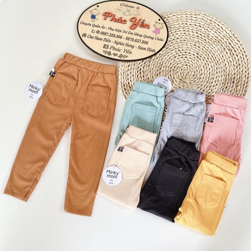 QUẦN DÀI GÂN TĂM TÚI HỘP SAU MÔNG HÀNG MINKY MOM CHO BÉ(SP001386 )