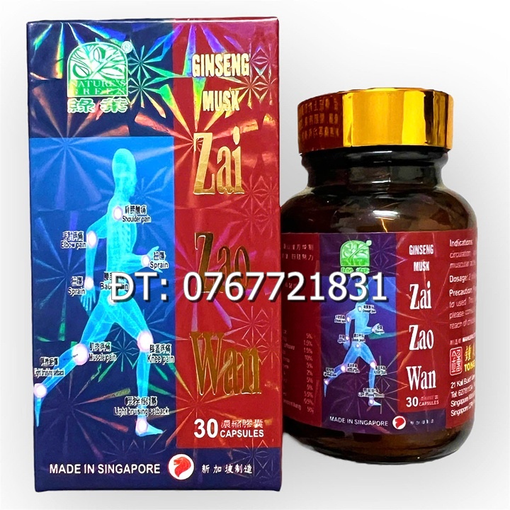 Viên uống Ginseng Musk Zai Zao Wan hỗ trợ đau nhức xương khớp xuất xứ Singapore - Hộp 30 viên - Mã số 1501