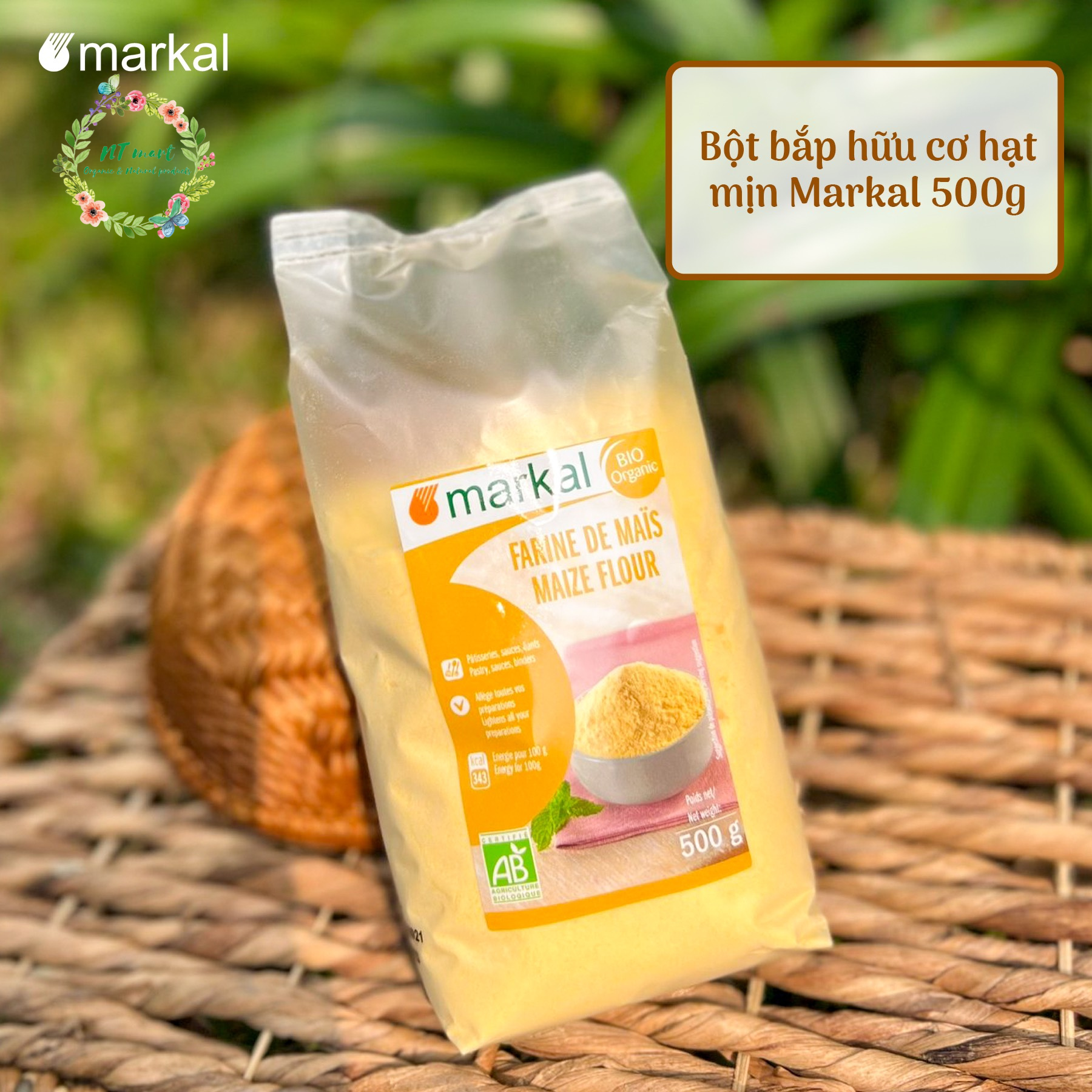 Bột bắp hữu cơ hạt mịn Markal 500gr