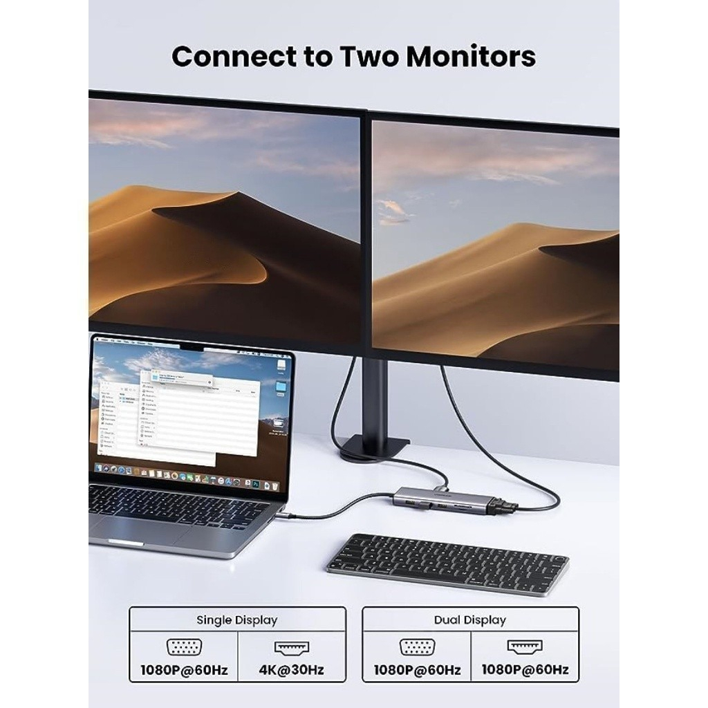 Hub chuyển đổi Type-C Ugreen 10 in 1 - Model 15601/ 80133 - Cổng HDMI 4K, Sạc PD, Aux 3.5mm - HÀNG CHÍNH HÃNG