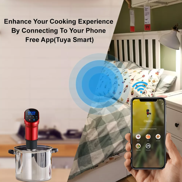 Máy nấu chậm Sous Vide BioloMix SV-1900 kết nối Wifi, công suất 1200W, bộ gia nhiệt PTC và động cơ không chổi than DC- Hàng chính hãng