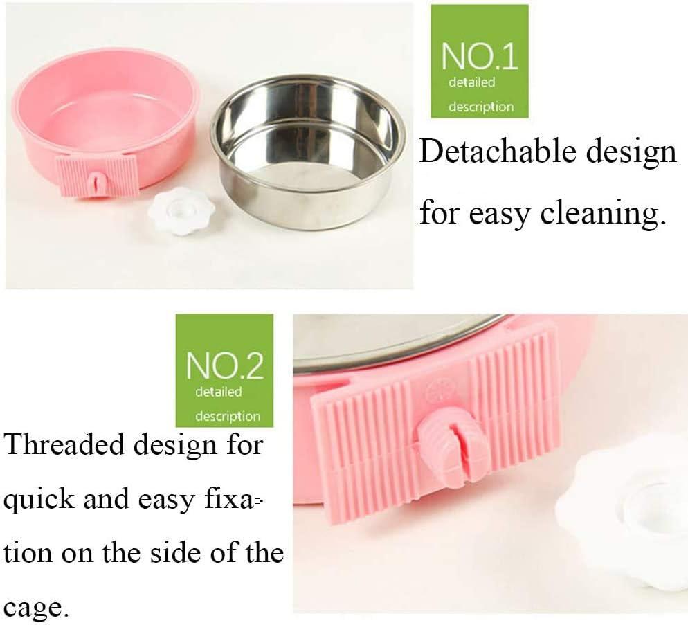 2 Gói Có Thể Tháo Rời Treo Thép Không Gỉ Thức Ăn Cho Thú Cưng Và Bát Nước Cho Mèo Con Chó Con Chim Chuột Chuột Lang