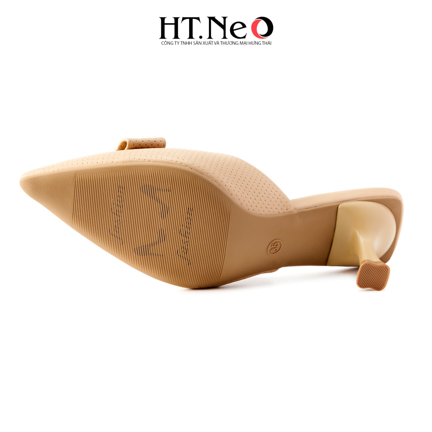 Sục nữ HT.NEO gót nhọn, sandal nữ gót nhọn mũi nhọn thiết kế trẻ trung với khuy GG, da cao cấp, đi cực êm chân, thoải mái, cực dễ đi, đi êm chân SDN143