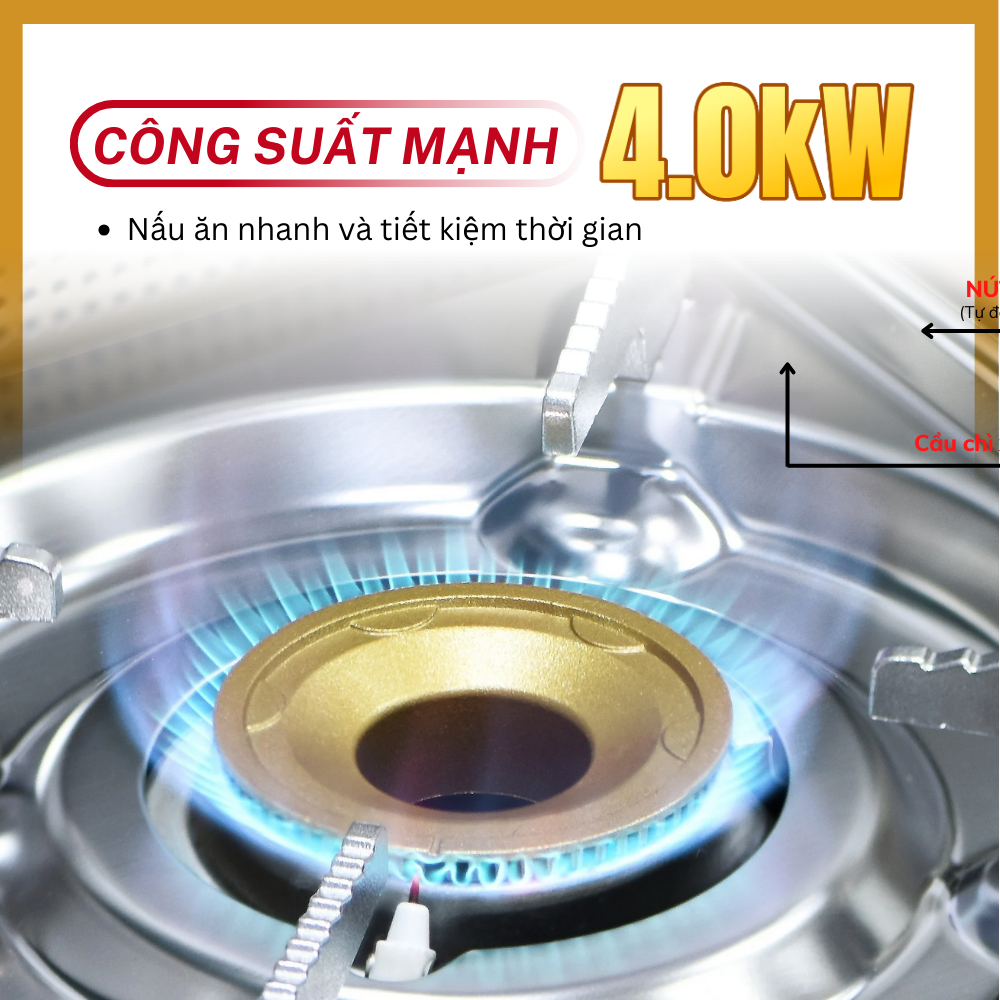 Bếp Gas Mini Cao Cấp Thân Nhôm Alu-m I Van Nam Châm Ngắt Gas An Toàn - Giải Pháp Chống Nổ│Công Suất Mạnh 4.0 kW│Hàng Chính Hãng