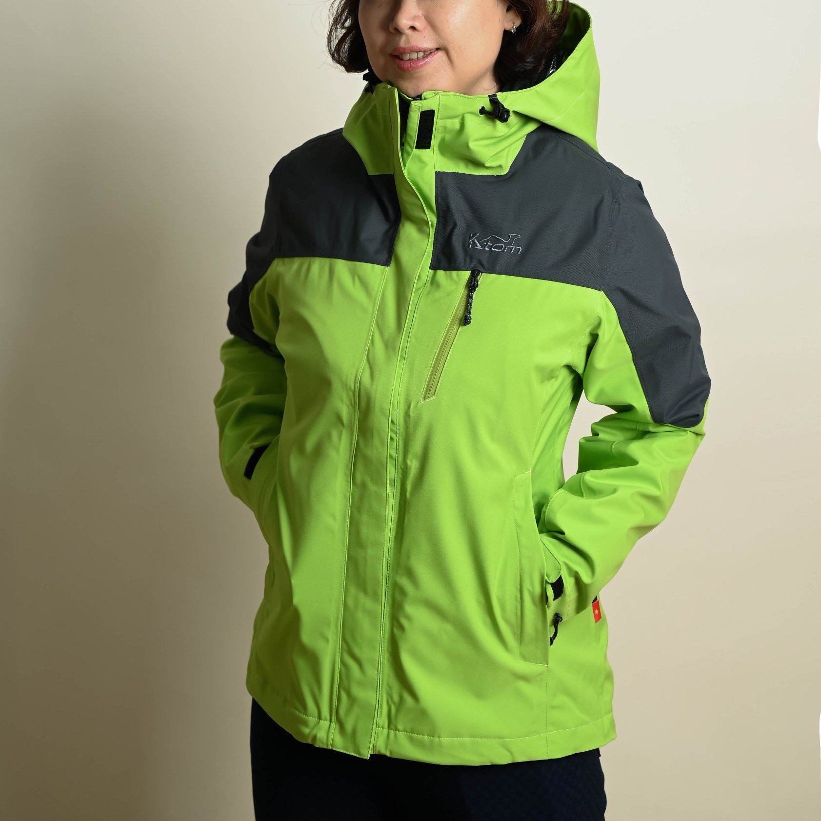 ÁO KHOÁC NỮ CHỐNG NƯỚC, GIỮ ẤM, 2 ÁO KẾT HỢP TRONG 1 -  KTOM MÃ K146 – MÀU XANH