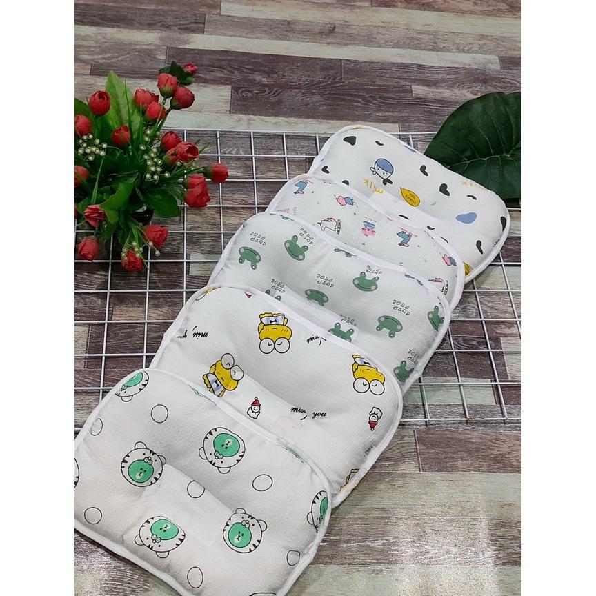 Gối xô nhăn cotton, gối xô xuất Hàn cho bé sơ sinh