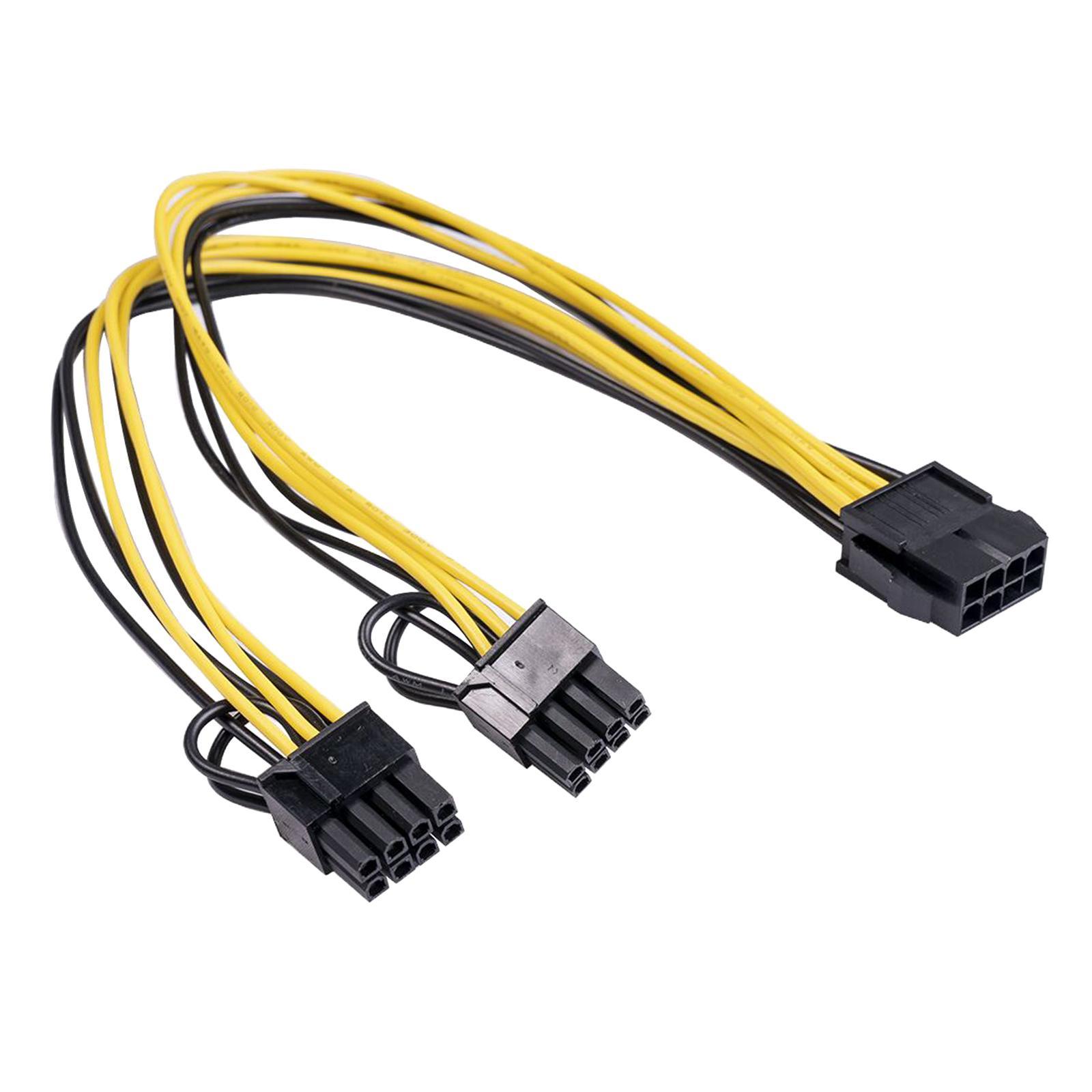 Splitter 11.8inch Extention 8-Pin to Dual 8-Pin  Power Supply Cable PCI Express